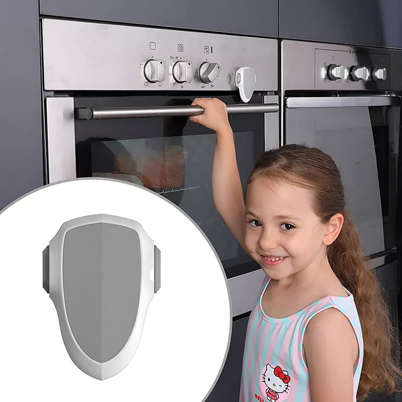 1 Pack Child Safety Oven Lock - Multi-Purpose Baby Proof Lock Adhesive Installation, Heat-Resistant for Flat Oven Cabinet Drawer