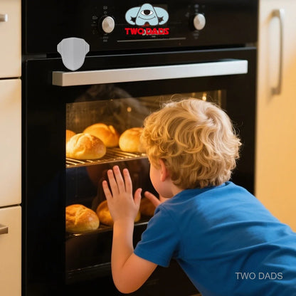 1 Pack Child Safety Oven Lock - Multi-Purpose Baby Proof Lock Adhesive Installation, Heat-Resistant for Flat Oven Cabinet Drawer