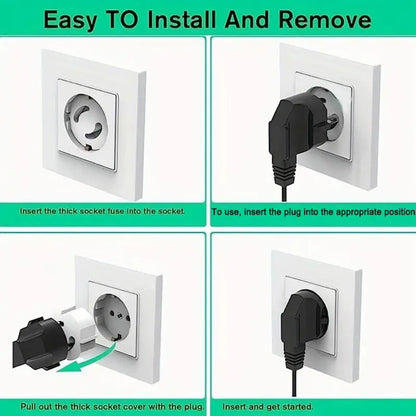 Child Safety EU Type F Socket Cover - Embedded Baby Proof Plug Protector for European Outlets, Non-Rotatable Dust Oil Resistant