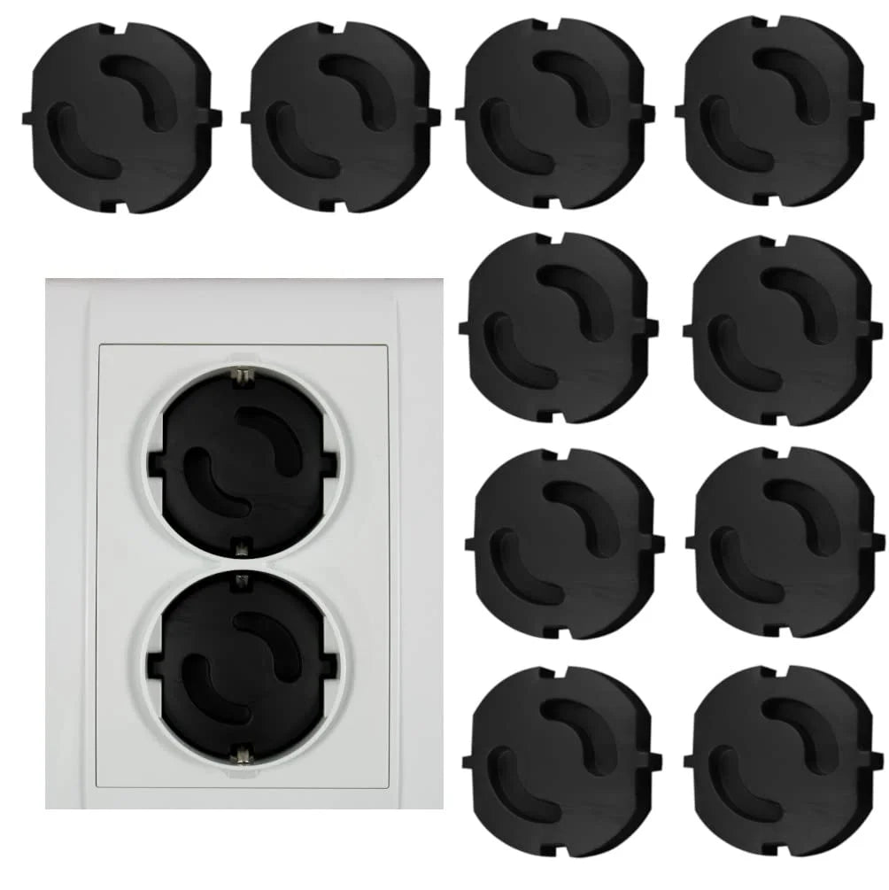 Child Safety EU Type F Socket Cover - Embedded Baby Proof Plug Protector for European Outlets, Non-Rotatable Dust Oil Resistant