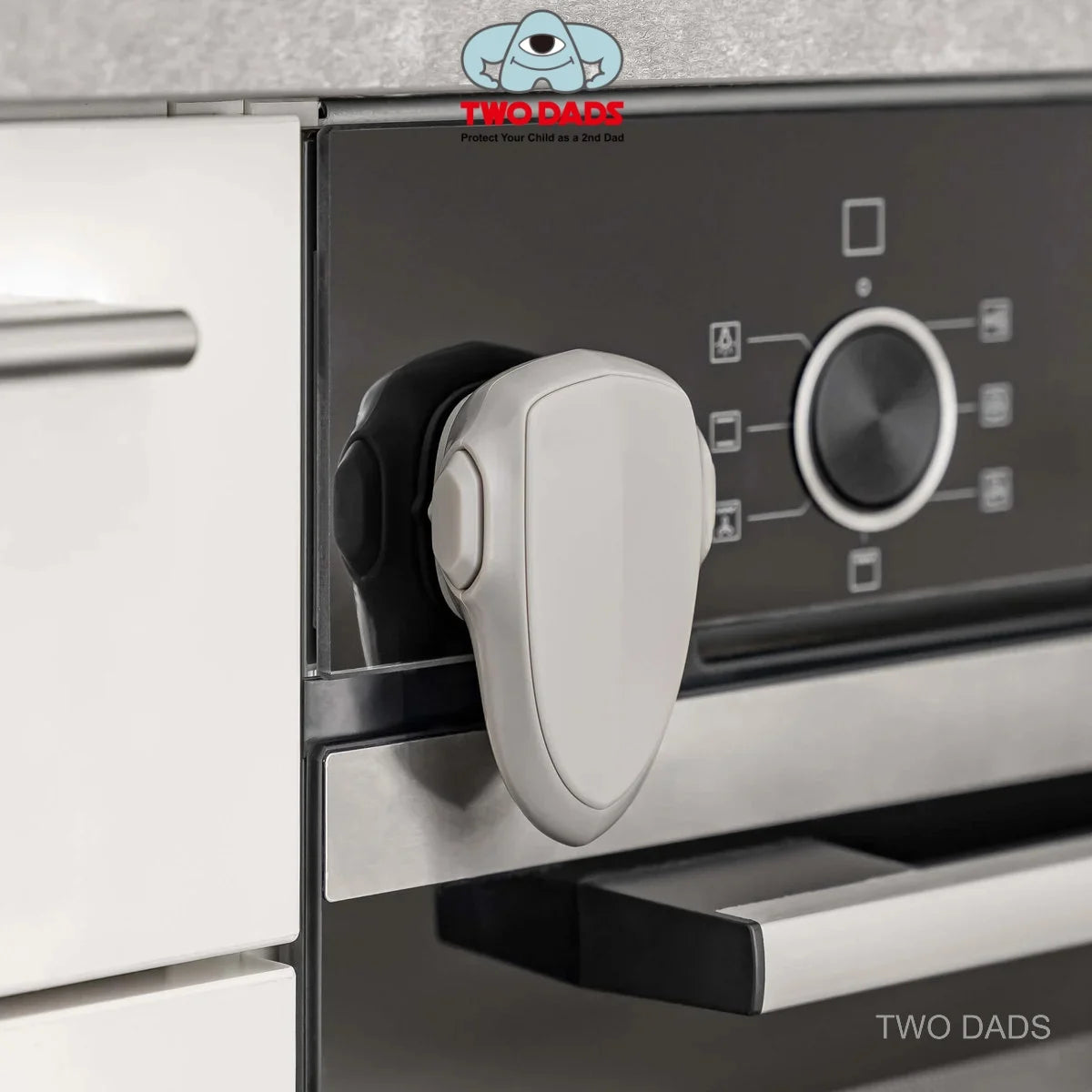 1 Pack Child Safety Oven Lock - Multi-Purpose Baby Proof Lock Adhesive Installation, Heat-Resistant for Flat Oven Cabinet Drawer