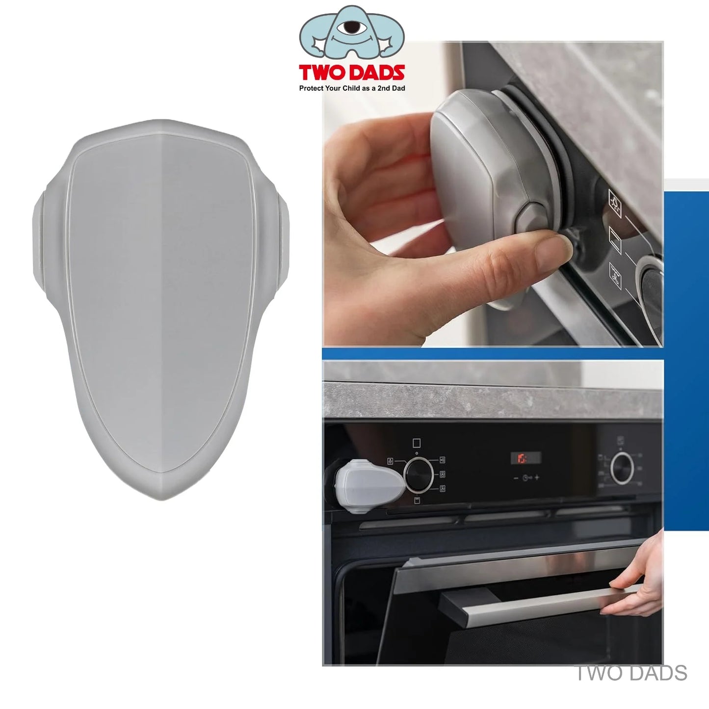 1 Pack Child Safety Oven Lock - Multi-Purpose Baby Proof Lock Adhesive Installation, Heat-Resistant for Flat Oven Cabinet Drawer