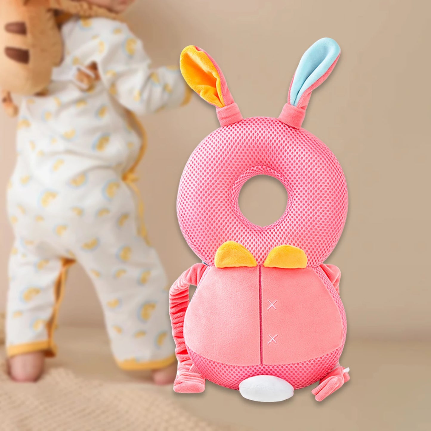 Infant Baby Head Protector Pillow Cotton Animal Shape Soft Baby Head Safe Protector Pad Backpack Wear for Learning to Walk