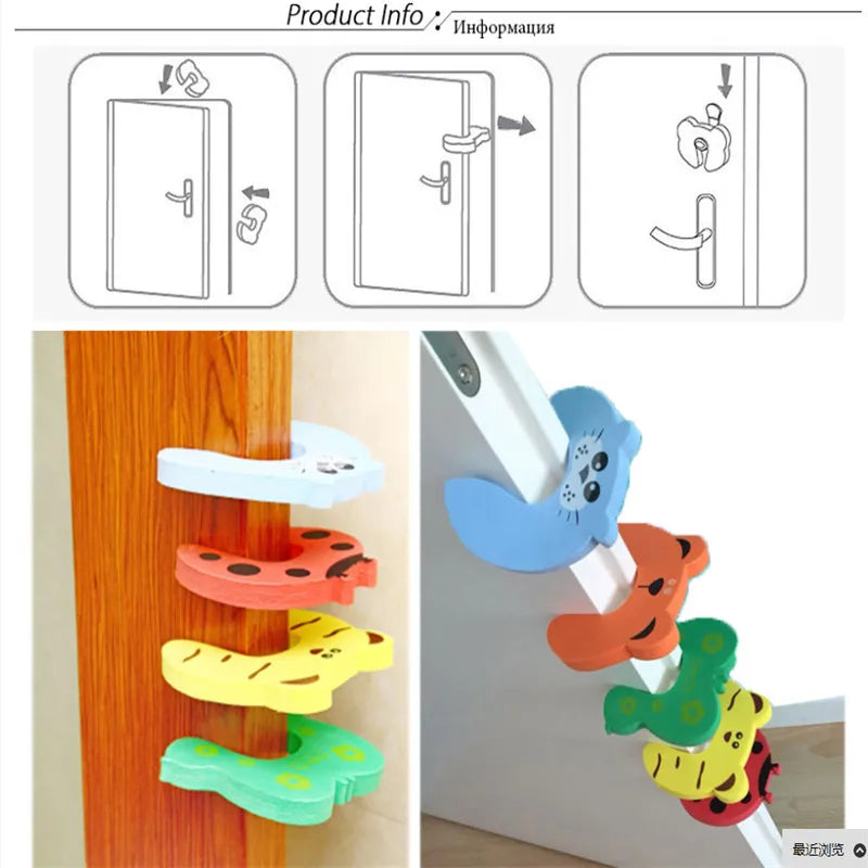 PANGDUBE Child Safety Lock Door Stopper Door Holder Cabinet Drawer Latch Baby Proofing Home Protection Kids Security Device