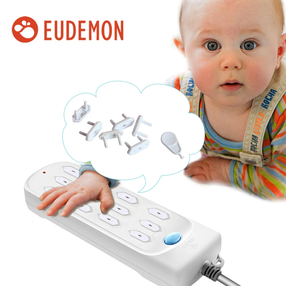 EUDEMON 20pcs Chile/Brazil Power Socket Outlet Plug Protective ABS Cover Anti Electric Baby Safety Protector double security