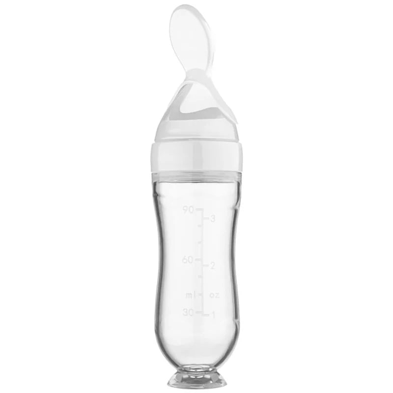 Squeezing Feeding Bottle Silicone Newborn Baby Training Rice Cereal  Food Spoon Supplement Feeder Safe Useful Tableware For Kids
