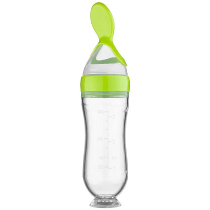 Squeezing Feeding Bottle Silicone Newborn Baby Training Rice Cereal  Food Spoon Supplement Feeder Safe Useful Tableware For Kids
