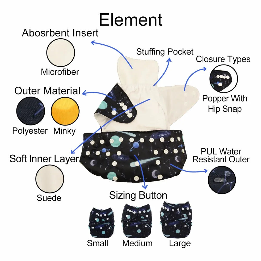 U Pick ALVABABY Cloth Diapers Baby Eco-friendly Modern Cloth Nappy for Baby 3-15kg with 1pc Diaper Insert