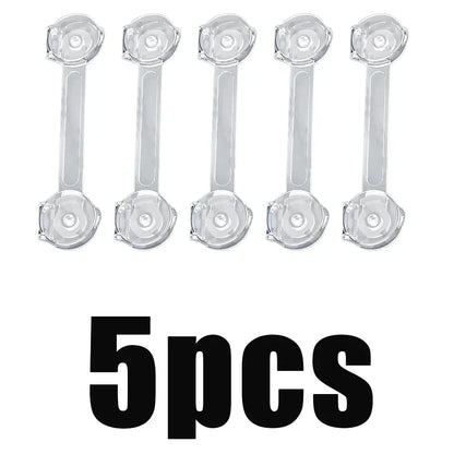 5/10Pcs Transparent Baby Cabinet Locks, Multi-functional Soft Strap Buckle, Anti-pinch Anti-open Protector for Household Furnitu