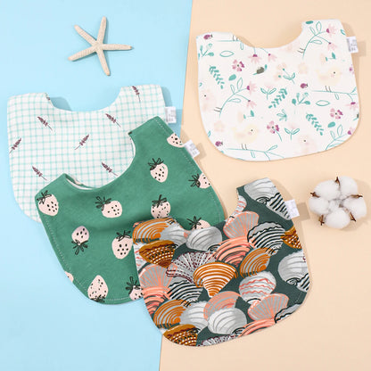 4pcs Cotton Soft Baby Adjustable Bibs Infant Bib Newborn Burp Cloths Bandana Scarf for Kids Boy Girls Feeding Saliva Towel