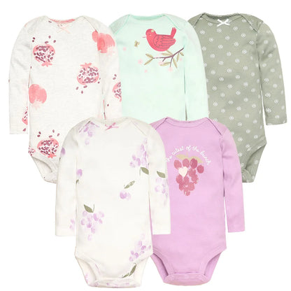 3-5 PCS/LOT Soft Cotton Baby Bodysuits Long Sleeve Newborn Baby Clothing Set Christmas Baby Girls Boys Clothes Infant Jumpsuit