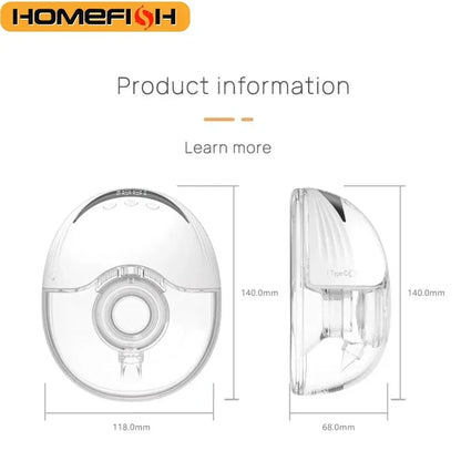 HOMEFISH MY-375 Wearable Electric Breast Pump Hands-Free Portable Bionic Smart Breast Pain-Free Breastfeeding 1200mAh Type-C