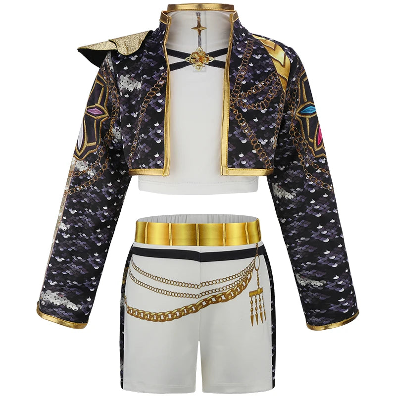 3PS Children's Girls Dance Performance Set Carnival Cosplay Costume Set Halloween Party Set Carnival Costumes 3-10 Years Old