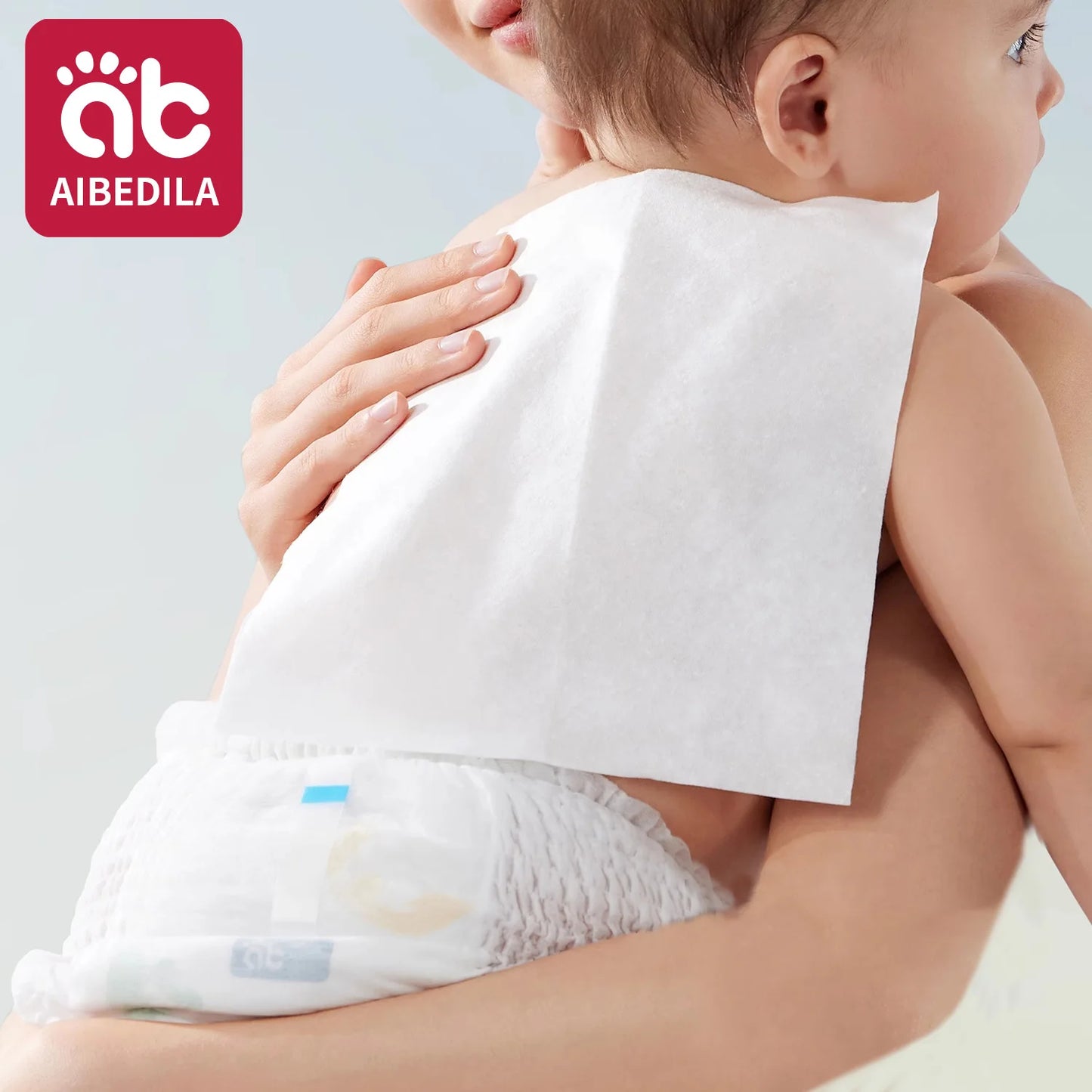 AIBEDILA Newborn Baby Cotton Dry Wipes Unscented Hypoallergenic 3-in-1 Clean Care Thick Facial Towels for Sensitive Infant Skin