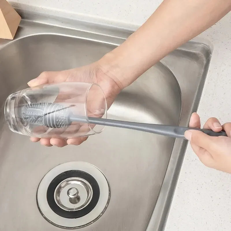 Long Handle Silicone Bottle Brush Cleaning Brush Kitchen Cleaning Cup Brush Thermos Glass Brush Cleaning Tools  Bottle Brush