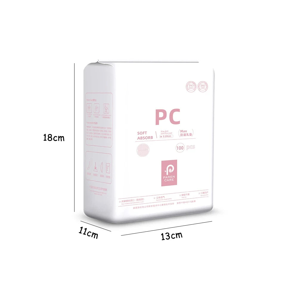 100PCS Disposable Breast Pads, Breathable Ultra Thin Cotton Nursing Pads, Super Absorbent Leak Proof Breast Liners for Daily Bre