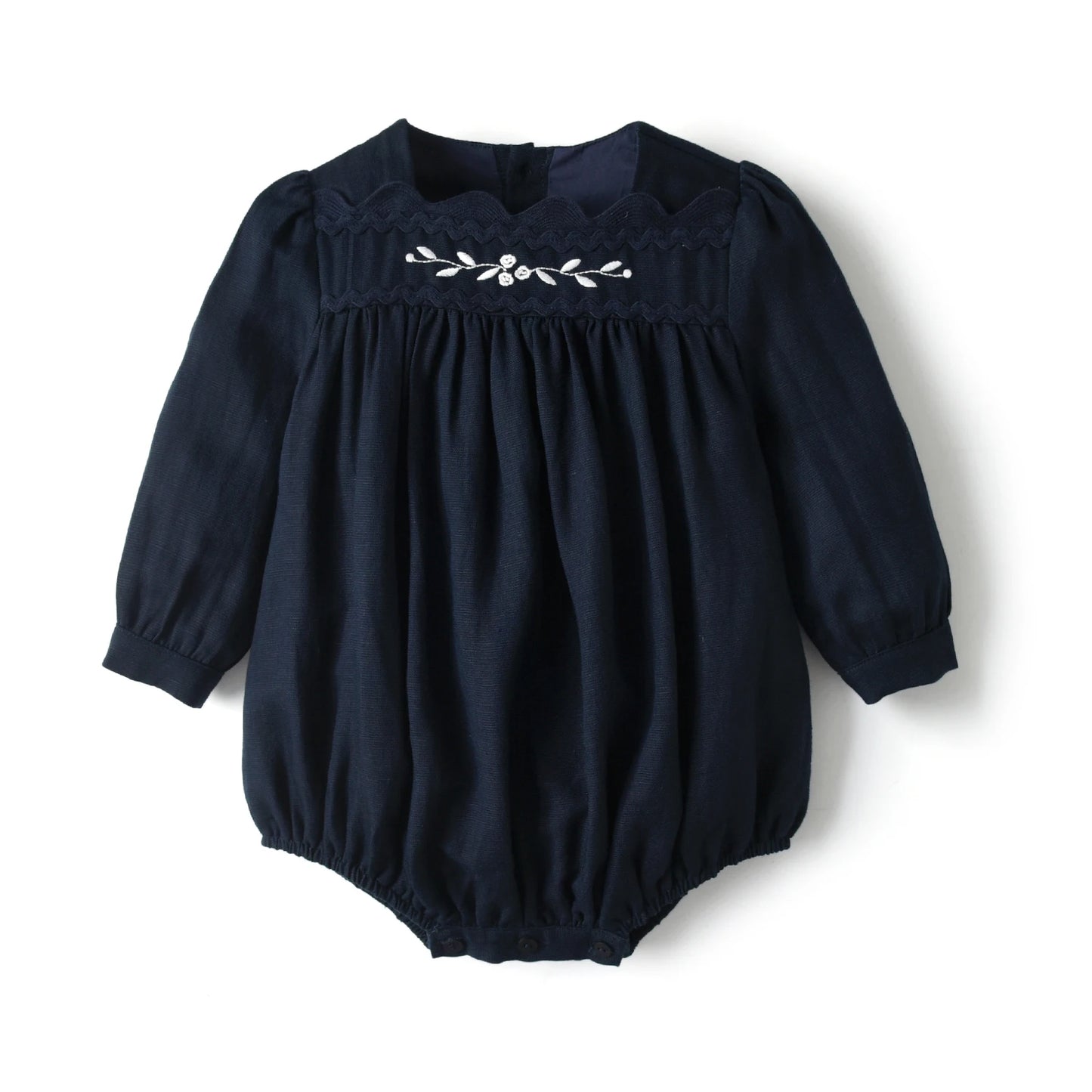 AS Great Quality Designer Shabbos Brother Sister Navy Cotton Linen Clothes with Embroidery Holiday Outfits