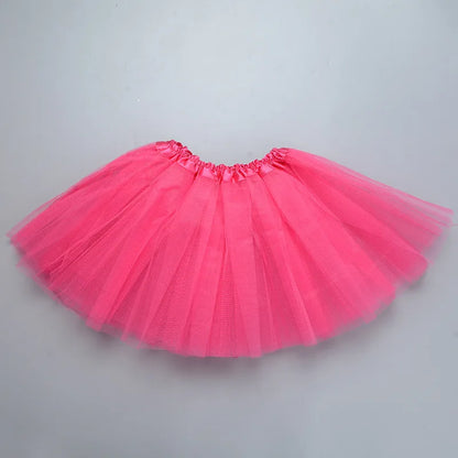 Girl Elastic Ballet Dancewear Tutus Mini Skirt For Birthday Party Dance 3 Layer Tulle Tutu Skirt for Kids Princess 2-8Y Girls