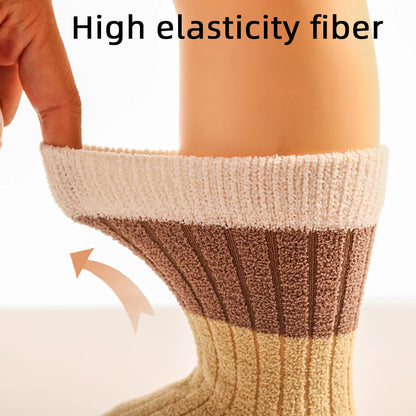 3Pair Baby Plush Socks Thick Warm Kids Mid Tube Sock 0-3Year Boy Girl Winter Thermal Footwear Fashion Stripe Toddler Cotton Sock