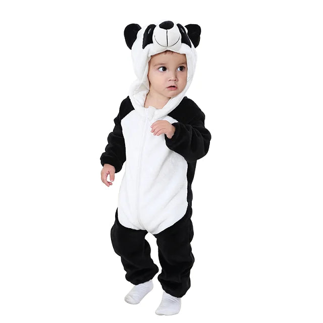 MICHLEY Carniva Baby Rompers Winter Clothes Flannel Hooded Bodysuits Pajamas Animals Overall Jumpsuit For Girls BoysK ids