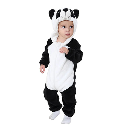 MICHLEY Carniva Baby Rompers Winter Clothes Flannel Hooded Bodysuits Pajamas Animals Overall Jumpsuit For Girls BoysK ids