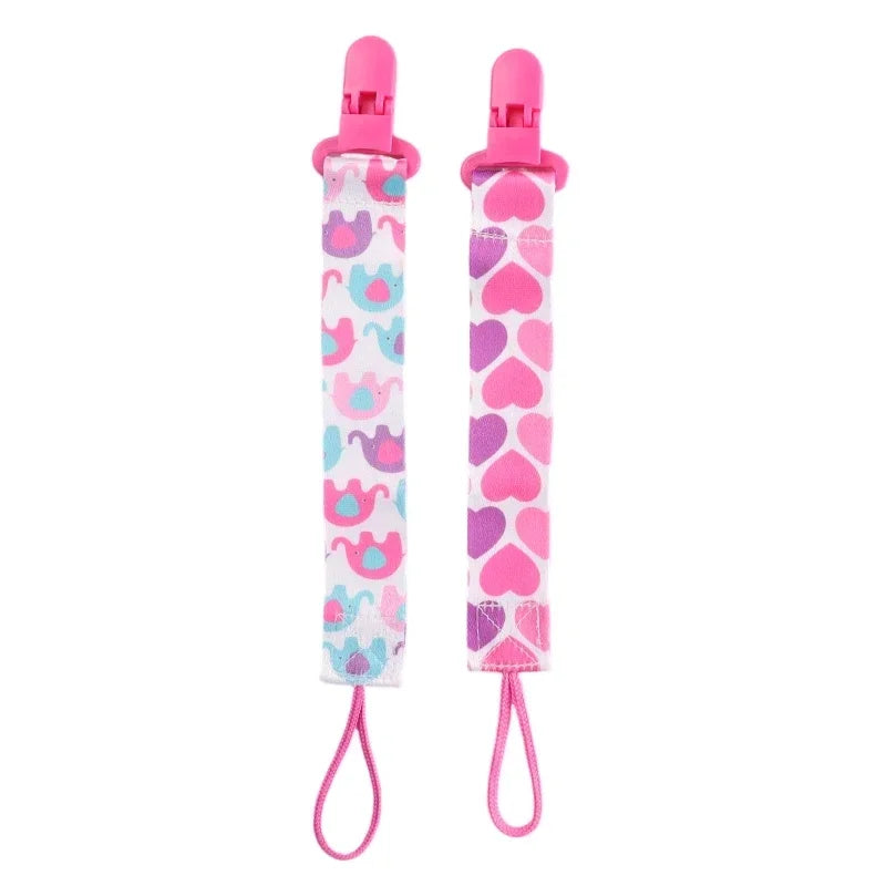 4pcs/set Newborn Pacifier Chain Clip Double-sided Printed Pacifier Belt Pacifier Holder Infant Feeding