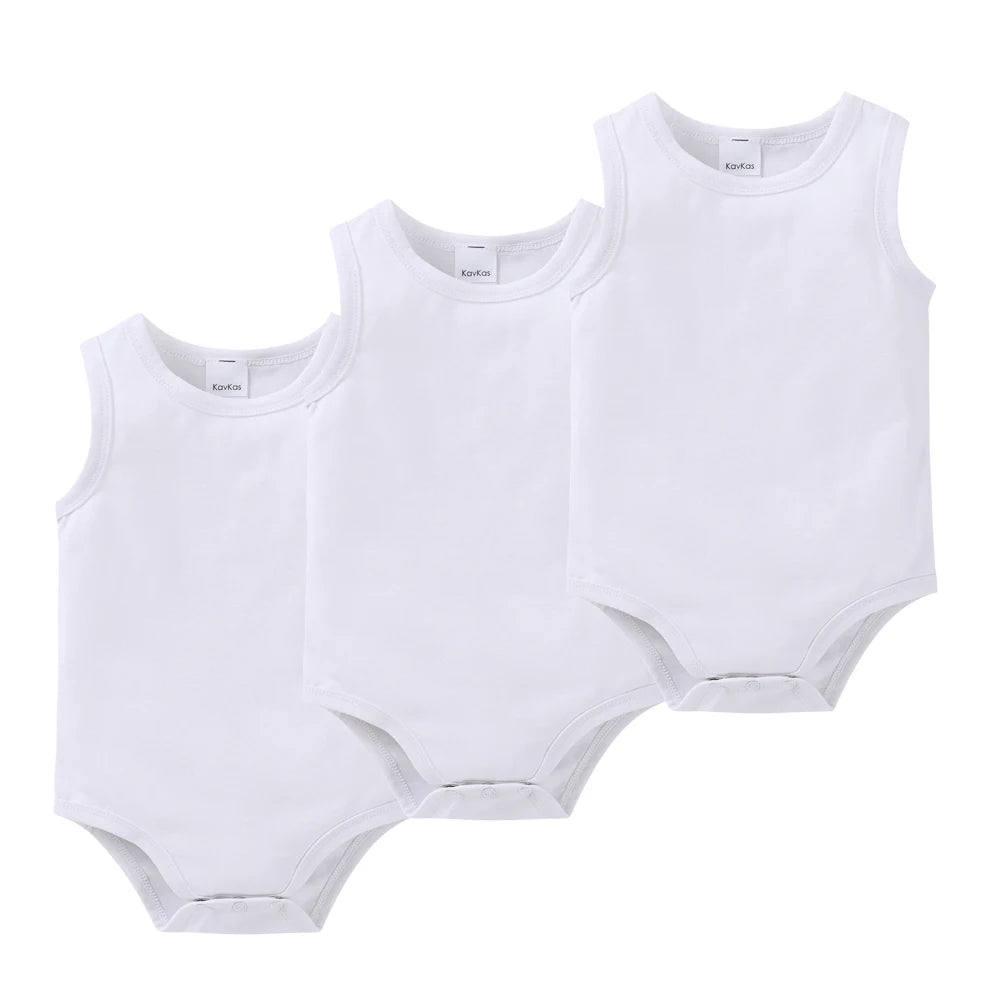 Kavkas Baby Girls Boys Bodysuit 100% Cotton 1 pcs 2 pcs 3 pcs Sling Vest Design Newborn Clothes