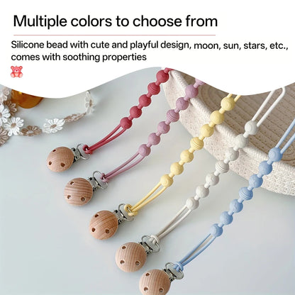 Baby food grade silicone pacifier clip - anti fall baby pacifier clip without bisphenol A cute animal design