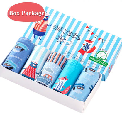 5 Packs/Box Children Underwear Pants Mickey Cartoon Boys Panties Soft Cotton Kids Triangle Panty Breathable Boys Briefs Gift Box