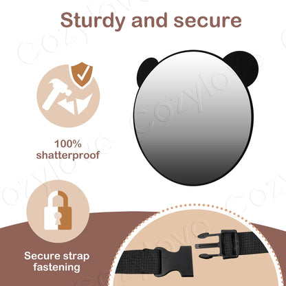 Round Shatterproof Baby Car Mirror, Wide Crystal Clear View for Rear-Facing Infant Monitoring
