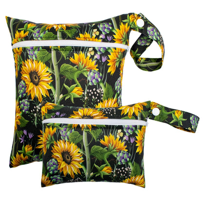 2pcs Set Smooth Zipper Pocket Multi-Scenario Use Can Be Hung Waterproof Reusable Diaper Cover WetBag Washable Yoga Bag