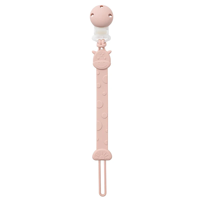 Silicone Pacifier Clips, BPA Free One-Piece Design Pacifier Holder for Baby Boy and Girl 3 Month+, Baby Accessories