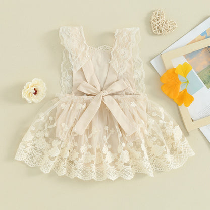 Lioraitiin 0-24M Newborn Infant Baby Girl Summer Bodysuit Off Shoulder Lace Floral Printed Jumpsuit