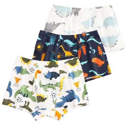 5pcs/lot Boys Cotton Boxer Briefs Cute Dinosaur Cartoon Print Kids Underwear Baby Boy Shorts Breathable Toddlers Underpants