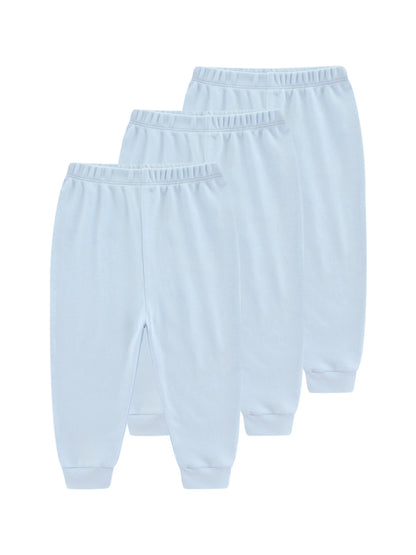 Kiddiezoom 1/3 Pcs Four Seasons Fashion Solid 100%Cotton Baby Boy Girl Pants Soft 100%Cotton Infants Trousers Accessories