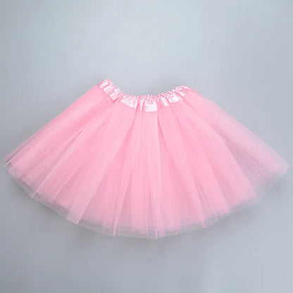 Girl Elastic Ballet Dancewear Tutus Mini Skirt For Birthday Party Dance 3 Layer Tulle Tutu Skirt for Kids Princess 2-8Y Girls