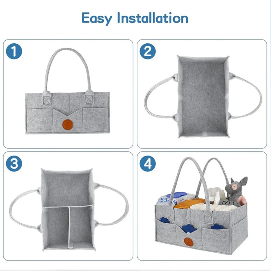 Children's Felt Diaper Storage Bag Baby Miscellaneous Toys Diapers Large Capacity Felt Diaper Bag