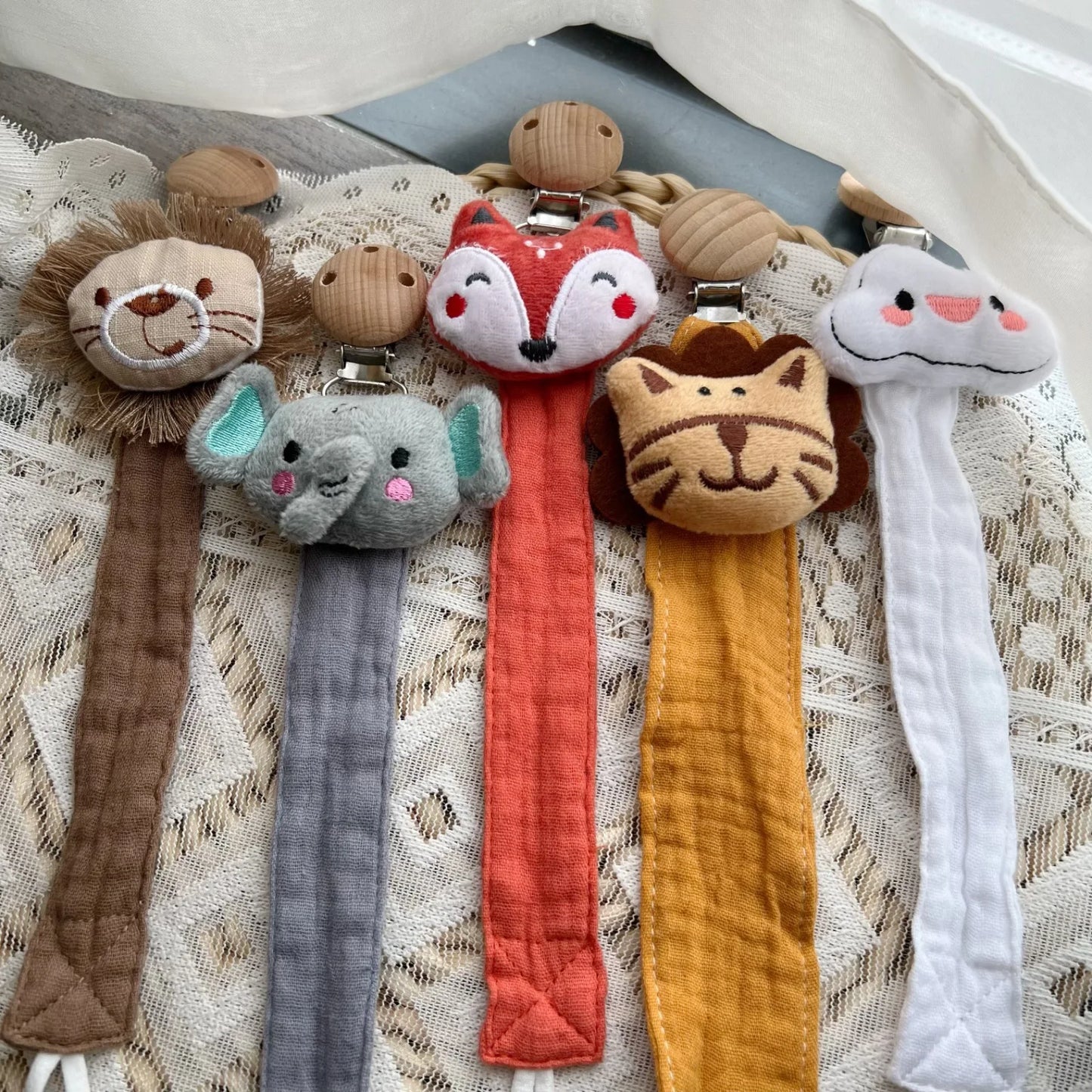 New Baby Pacifier Clip Chain Dummy Holder for Nipple Clip Newborn Cartoon Animal Nipple Chains Birthday Shower Gift for