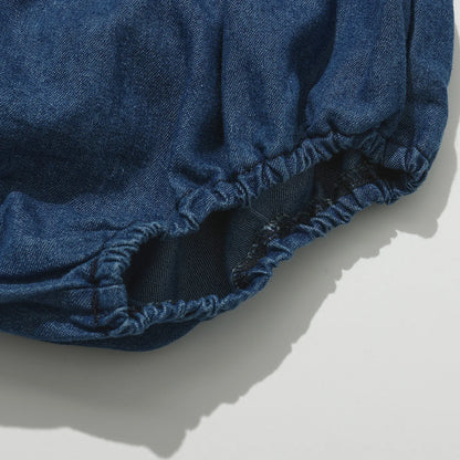 Newborn Baby Denim Bloomers Shorts Soft Cozy Cotton Toddler Boys Girls Summer Shorts Pants with Pockets Kids Clothing 0-3T