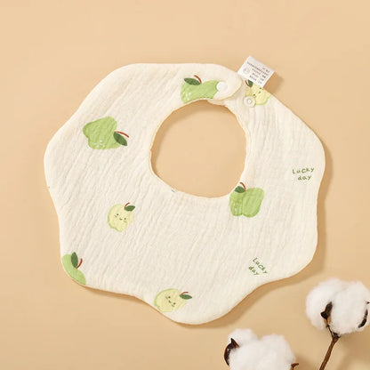 Cotton Gauze Baby Bib Babies Accessories Newborn Baby Apron Feeding Bib 6 Layer Muslin Burp Cloths Kids Saliva Towel New Born