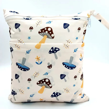 [Sigzagor] Wet Dry Bag With Two Zippered Baby Diaper Nappy Waterproof Reusable Washable