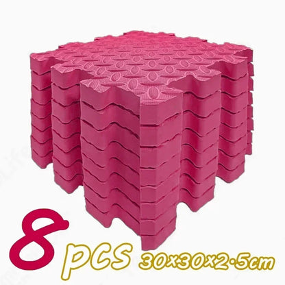 8Pcs/2.5cm Thick Nonslip Baby Crawling Play Mat Soundproof Puzzle Gym Mat for Children's Room and Eco-Friendly Puzzle Mat