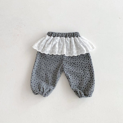 Autumn baby girls' leggings, Korean-style infant and toddler long pants, 0-3 years old children's clothing, outerwear floral cur