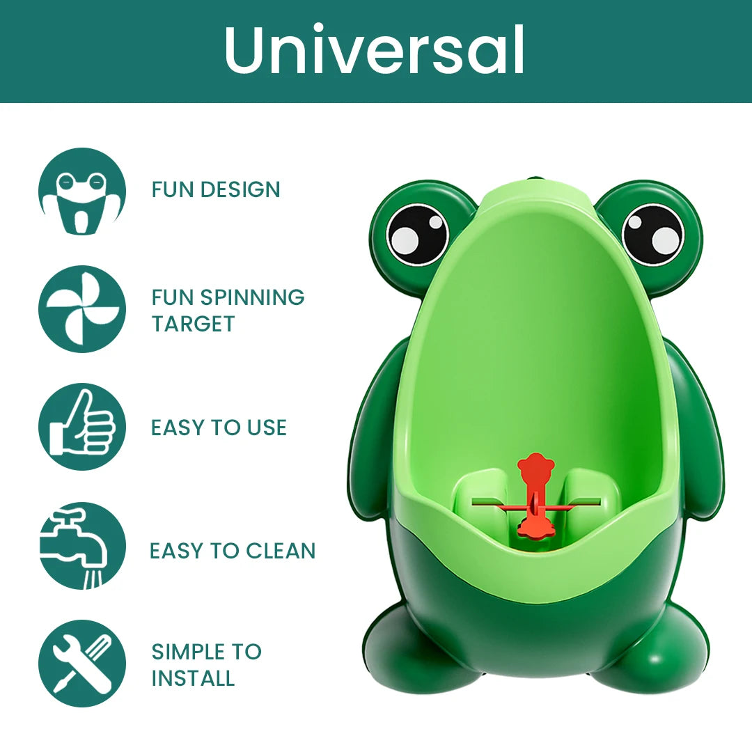 Cute Frog Standing Potty Training Urinal for Boys Toilet with Funny Aiming Target