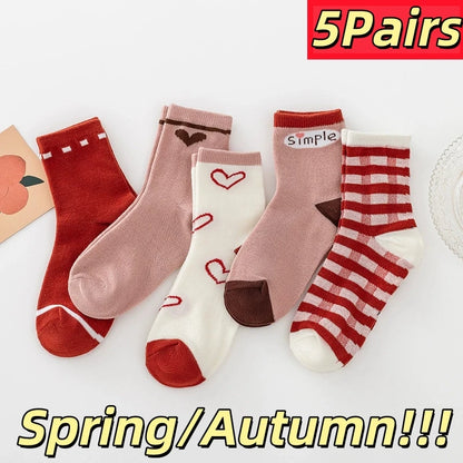 5 Pairs Warm Plush Kids Socks Autumn And Winter Plush Thicken Toddler Boys Girls Cotton Socks 1 to 12 Years Children Socks