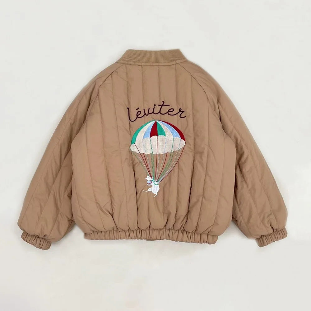 Toddler Baby Boy Girl Jackets Spring Autumn Long Sleeve Embroidery Fleece Cotton Kids Coats Outerwear Children Clothing