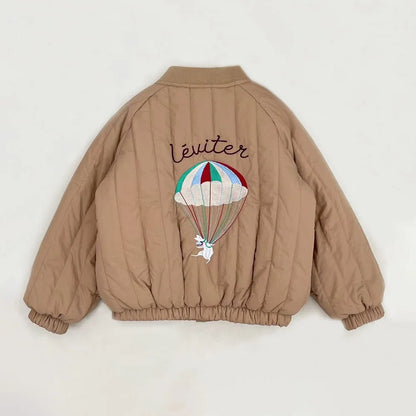 Toddler Baby Boy Girl Jackets Spring Autumn Long Sleeve Embroidery Fleece Cotton Kids Coats Outerwear Children Clothing