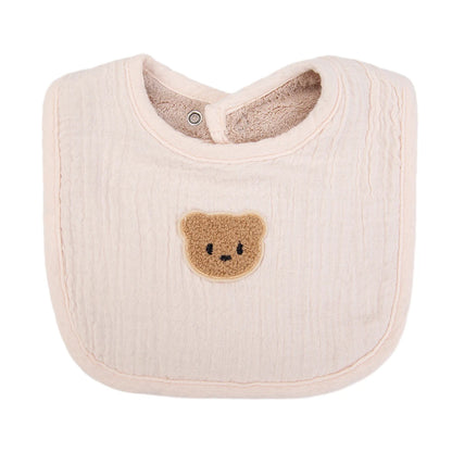 Cute Bear Muslin Cotton Baby Bibs Saliva Towel U-Absorbent Pockets Korean Children Kids Boys Girls Bandanas Feeding Burp Clothes