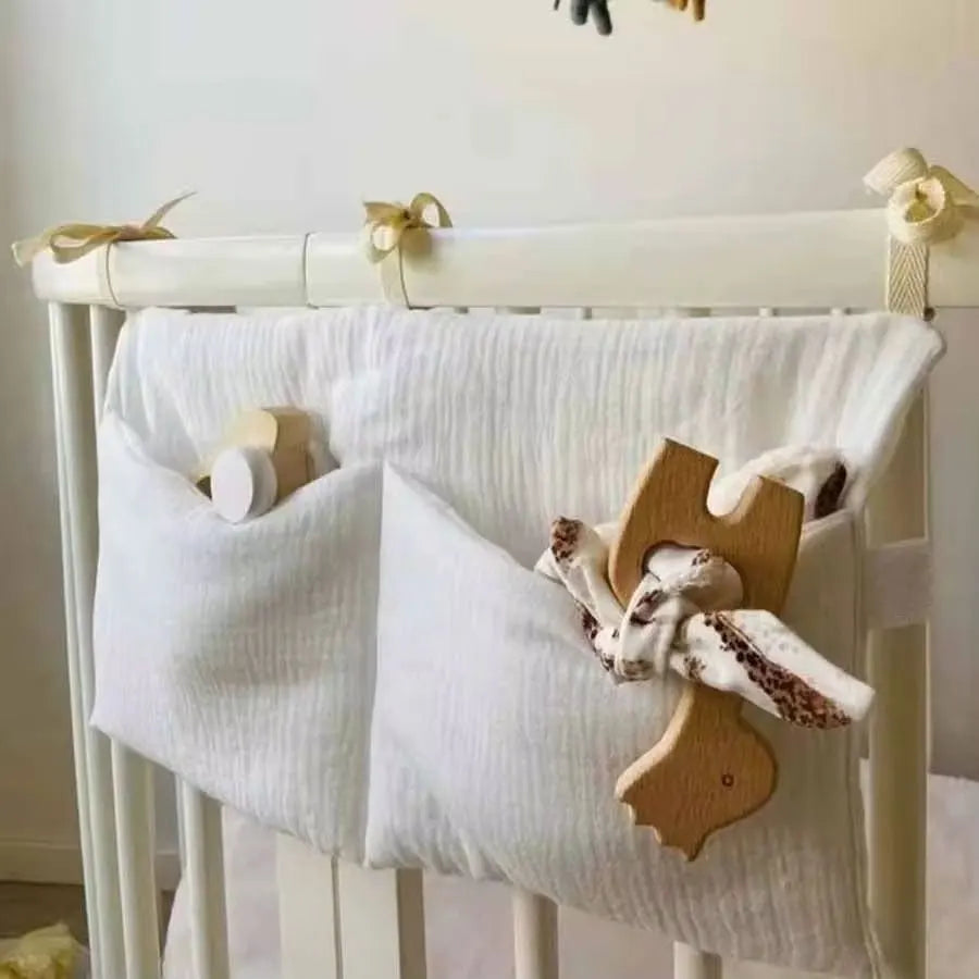 2 Pocket Baby Bed Storage Bags Bedside Hanging Urine Bag Baby Toy Bag Baby Cart Diaper Hanging Bag Baby Bed Storage Bag