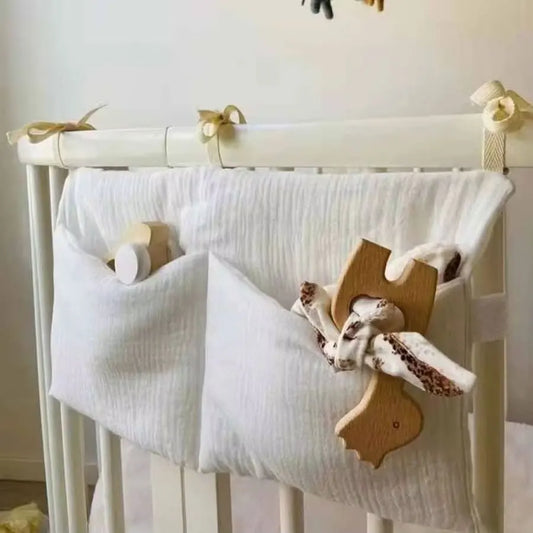 2 Pocket Baby Bed Storage Bags Bedside Hanging Urine Bag Baby Toy Bag Baby Cart Diaper Hanging Bag Baby Bed Storage Bag